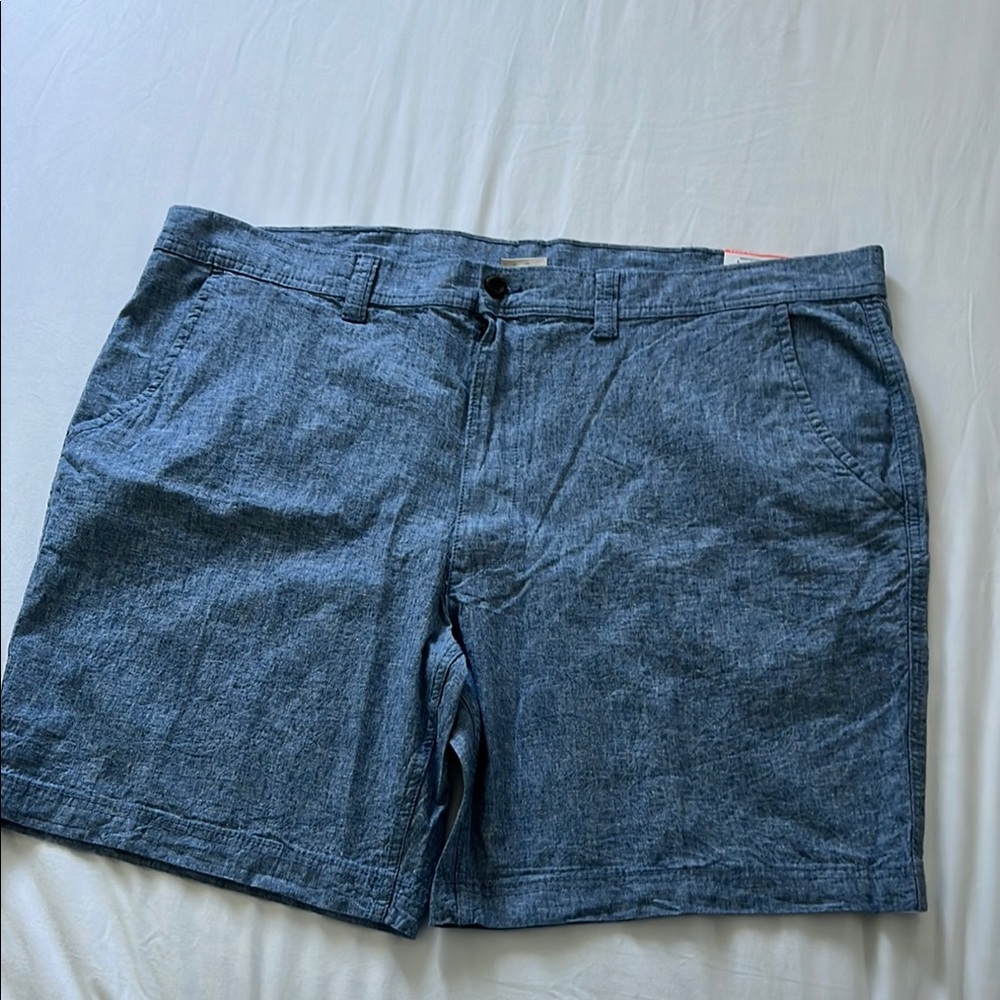 St. John’s bay Men's Blue Casual Shorts linen & cotton blend nwt